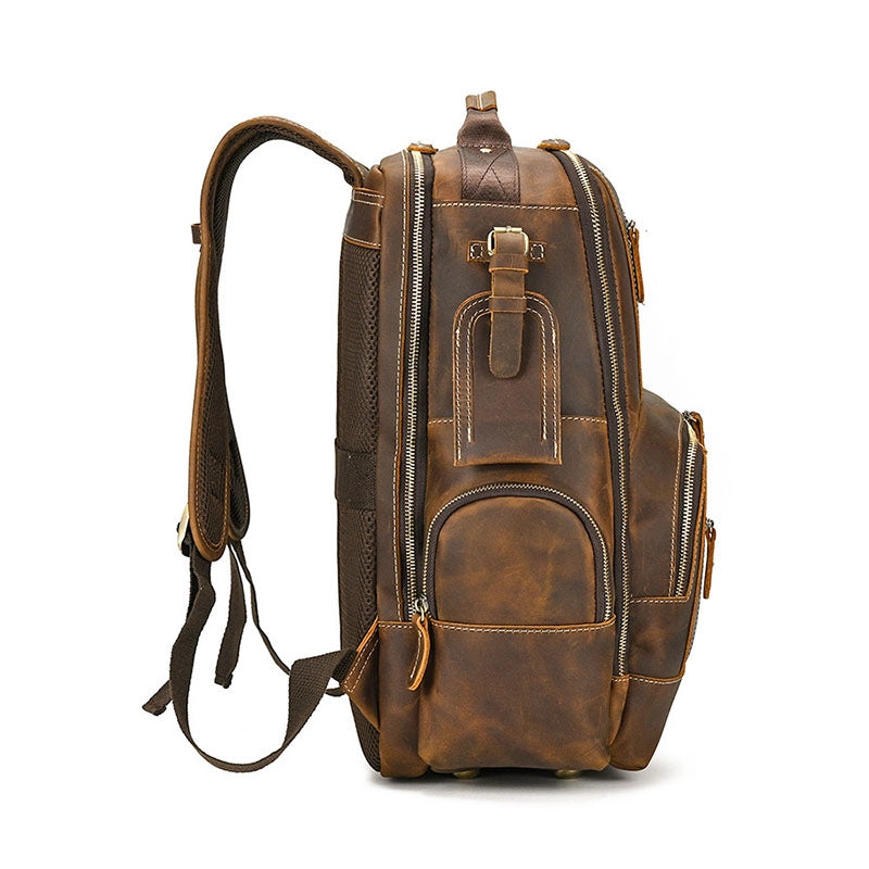 Men's Crazy Horse Leather Backpack