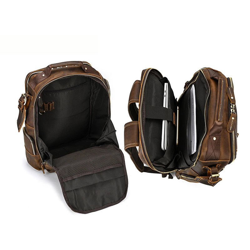 Men's Crazy Horse Leather Backpack