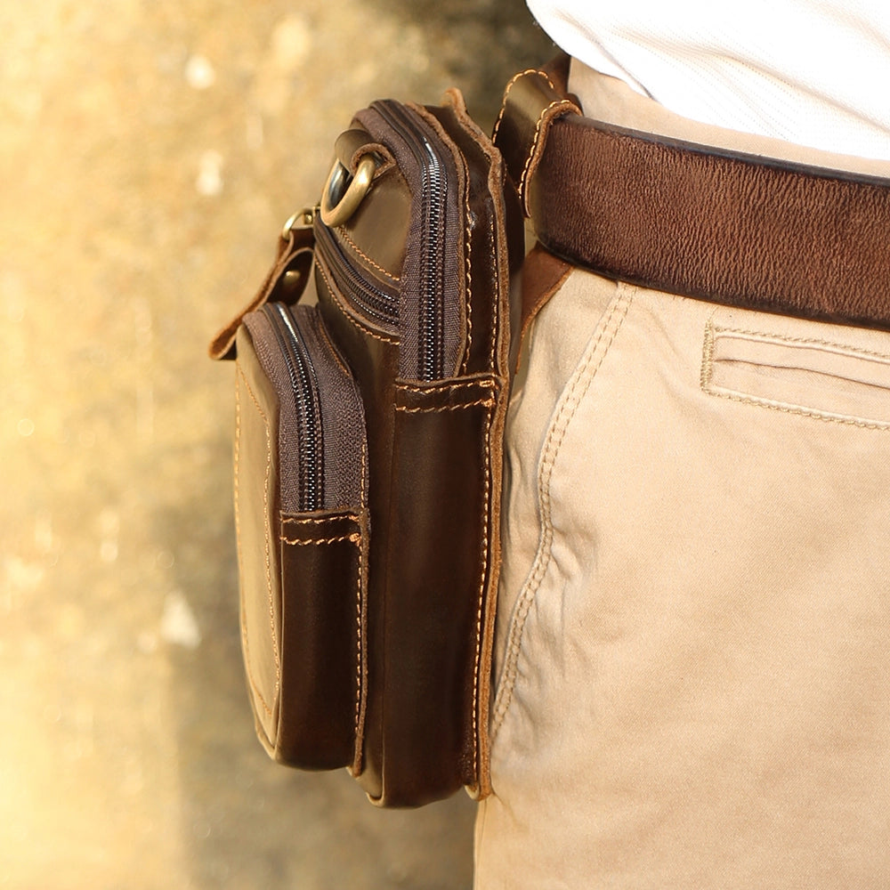 Leather Belt Phone Pouch