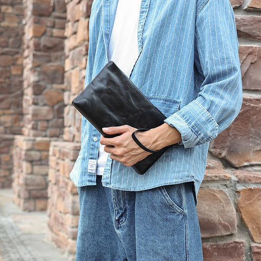Elegant Edge Leather Clutch