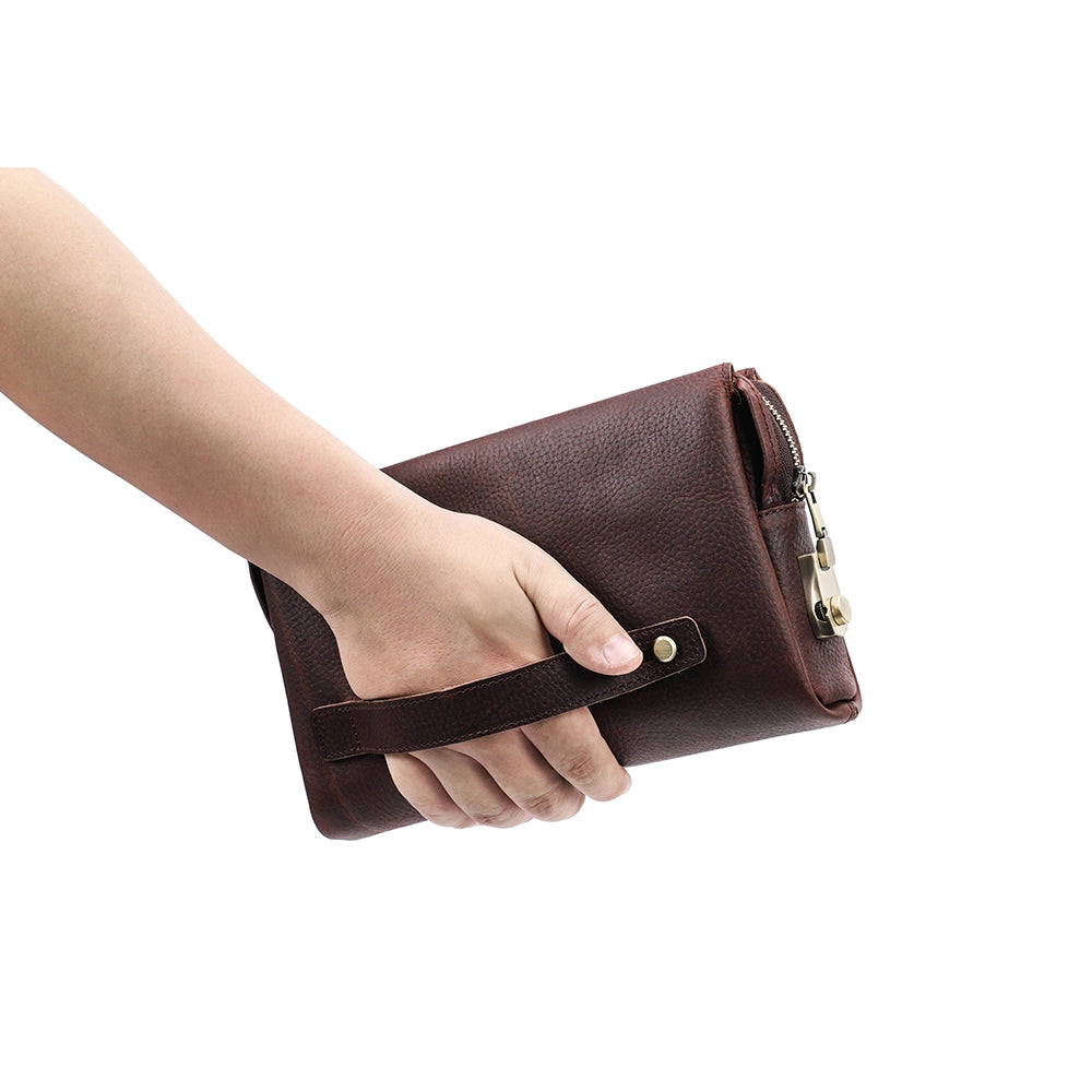 Elegant Edge Leather Clutch