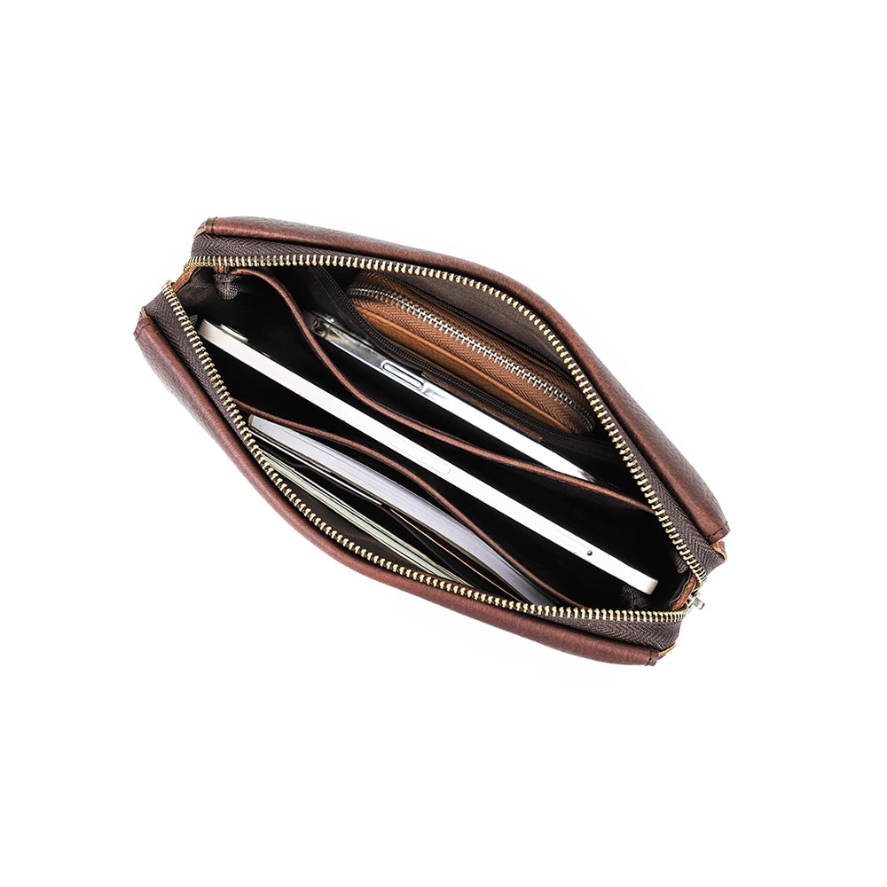 Elegant Edge Leather Clutch