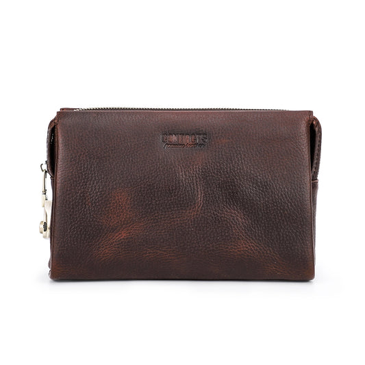 Elegant Edge Leather Clutch