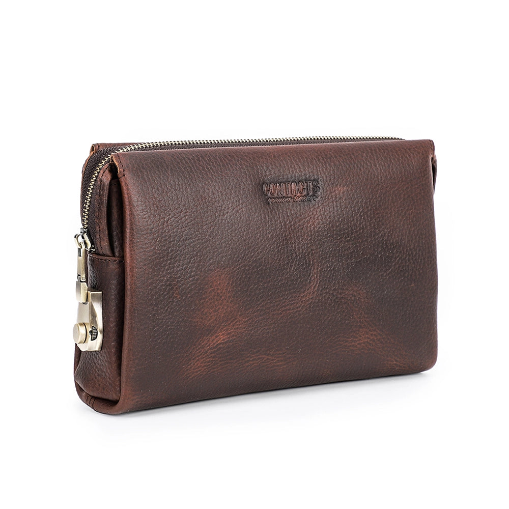 Elegant Edge Leather Clutch