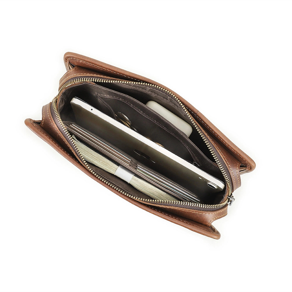 Modern Charm Leather Clutch With Combination Lock