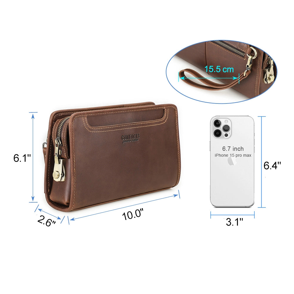 Modern Charm Leather Clutch With Combination Lock