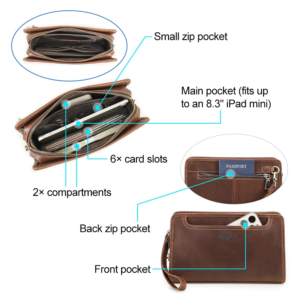 Modern Charm Leather Clutch With Combination Lock