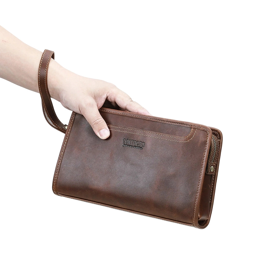 Modern Charm Leather Clutch With Combination Lock