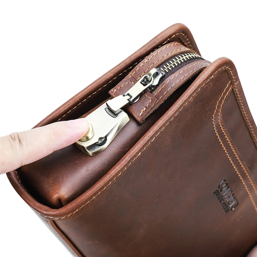 Modern Charm Leather Clutch With Combination Lock