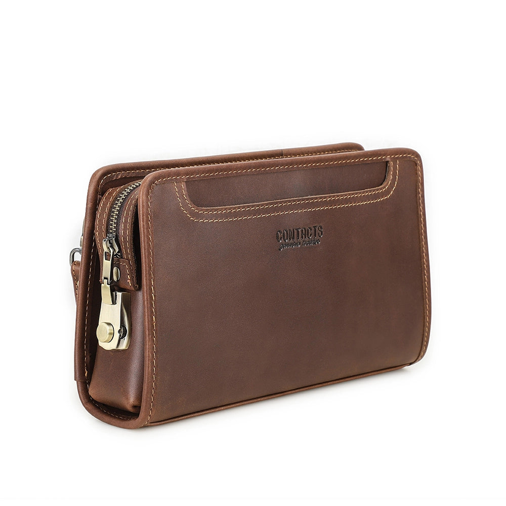 Modern Charm Leather Clutch With Combination Lock
