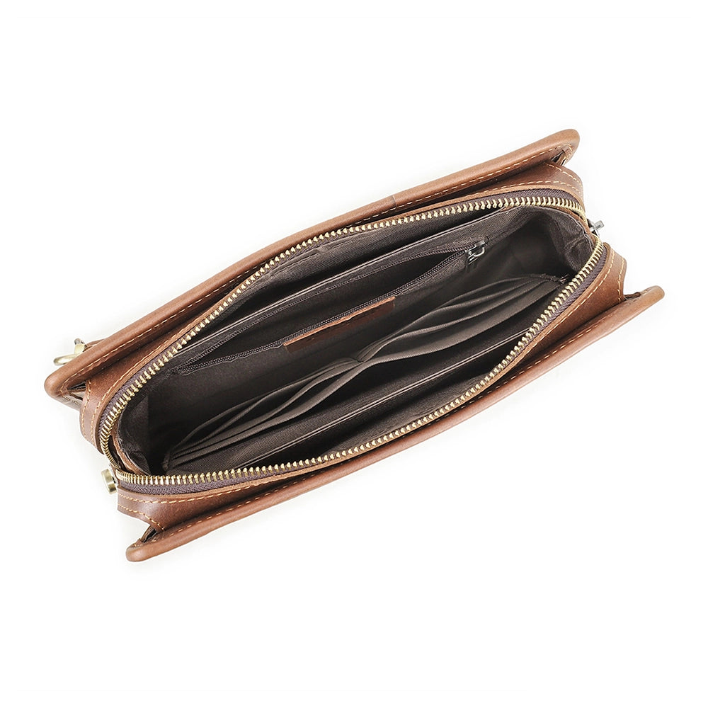Modern Charm Leather Clutch With Combination Lock