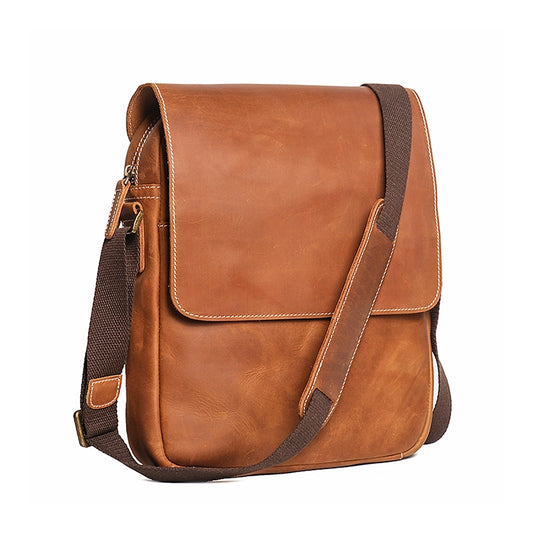 Men's Crazy Horse Leather Crossbody Bag