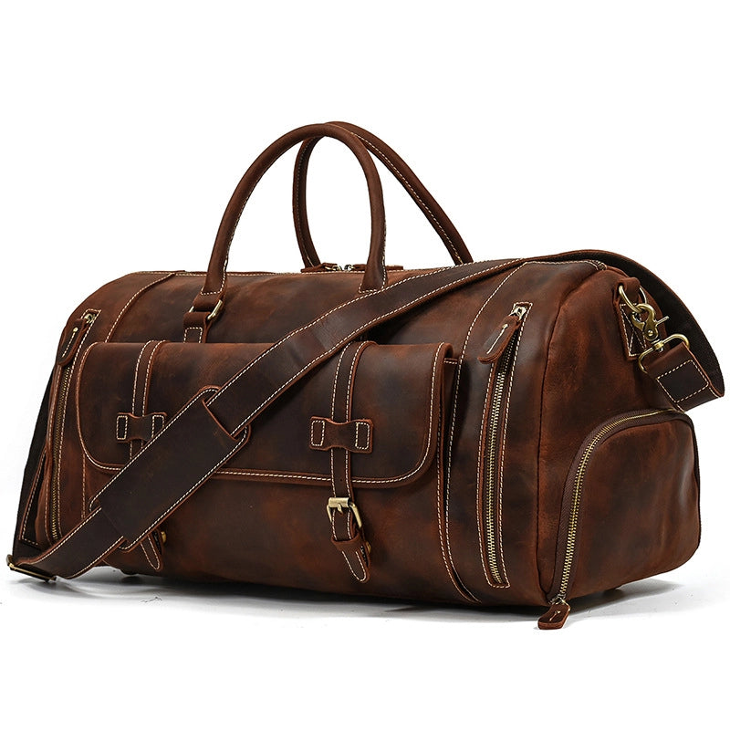 Vintage Expedition Leather Weekender Bag