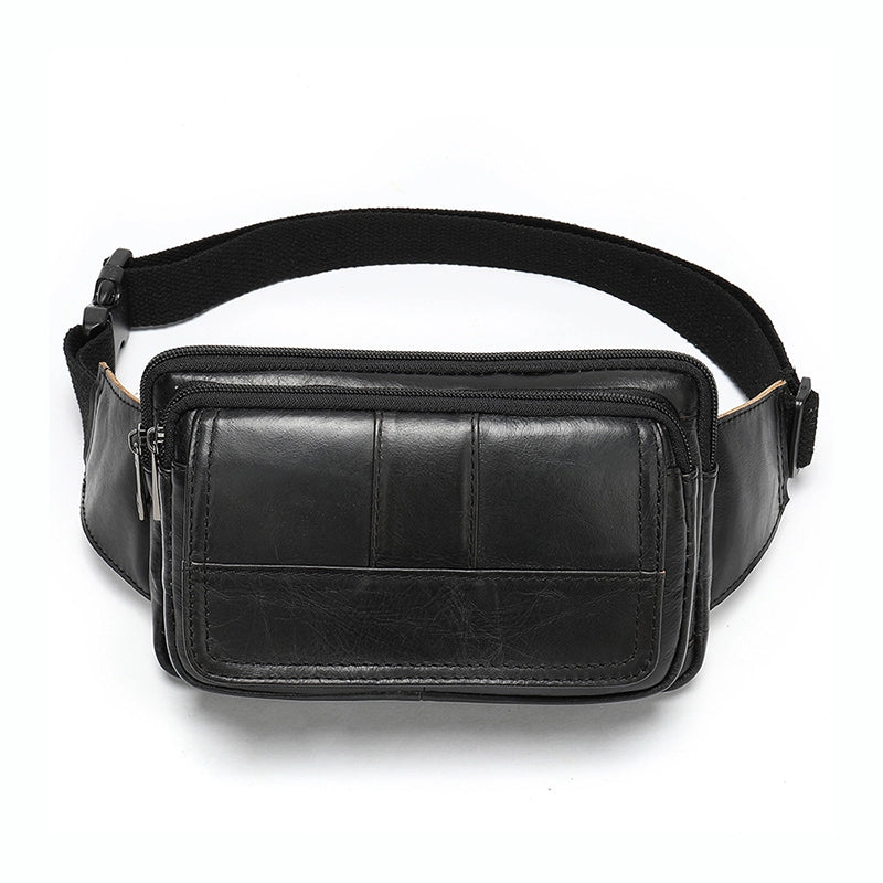 Luke Lady Leather Fanny Pack for Men and Women, Black