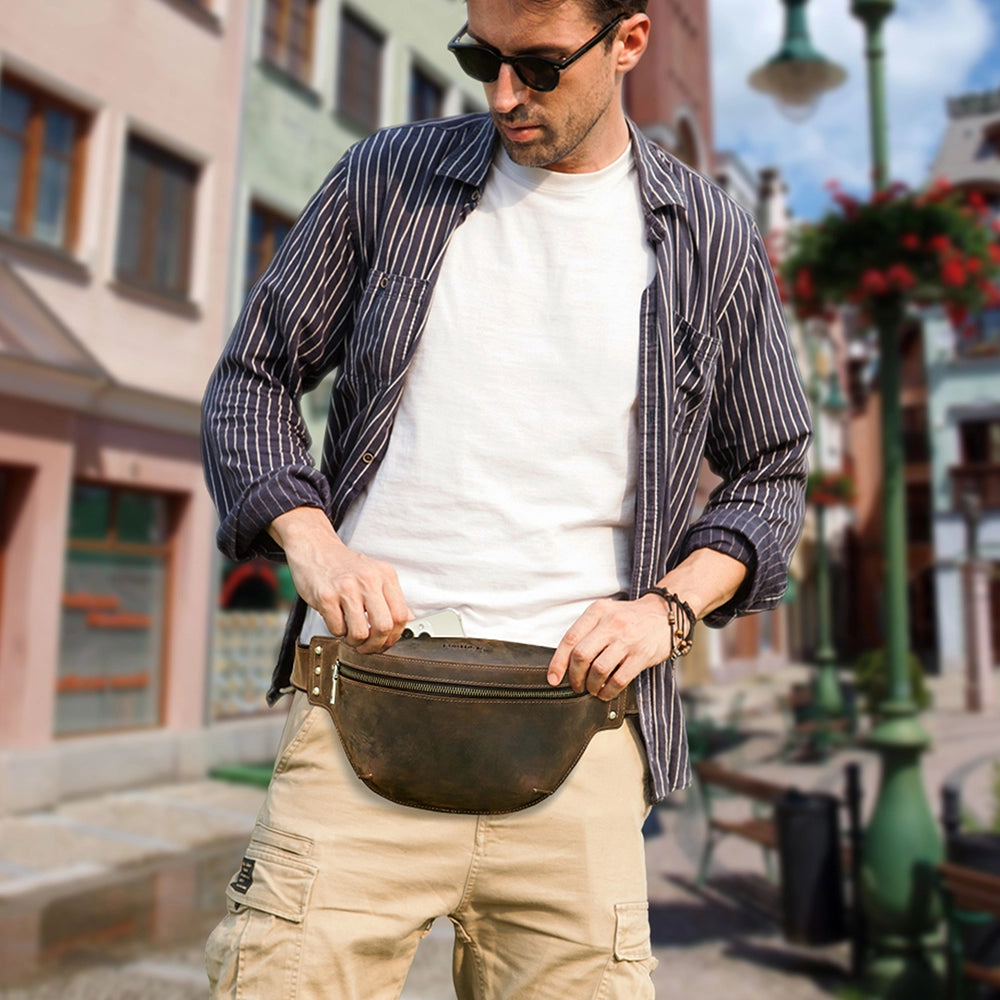 Men's Leather Fanny Pack