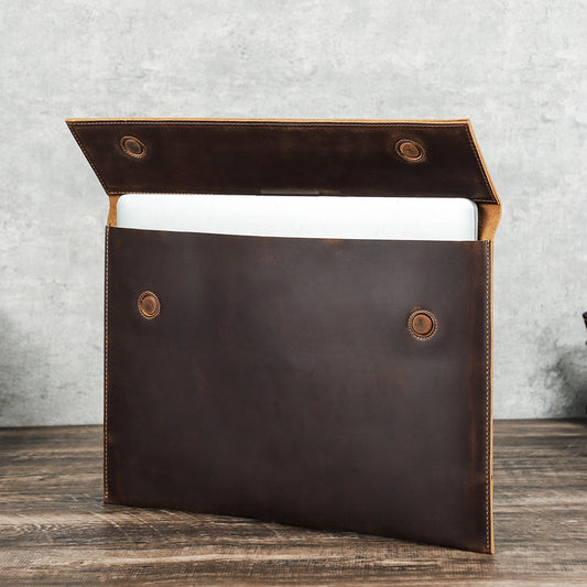 Leather Laptop Sleeve For 15" MacBook Pro / Air – Free Monogram