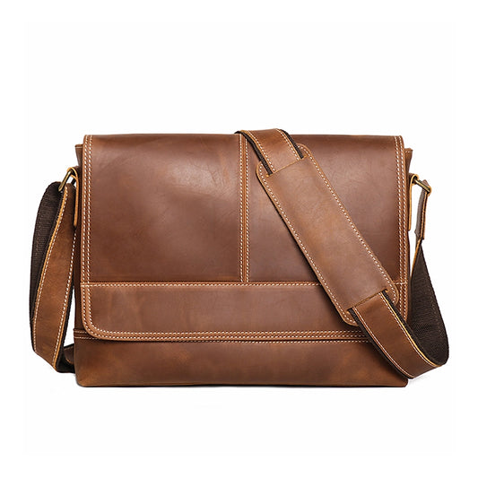 Men's Crazy Horse Leather Messenger Bag