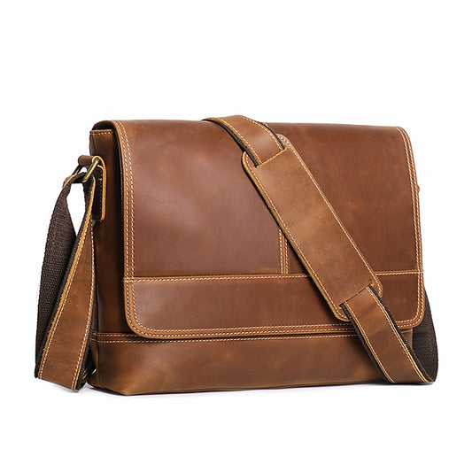 Men's Crazy Horse Leather Messenger Bag