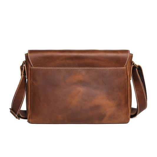 Men's Crazy Horse Leather Messenger Bag