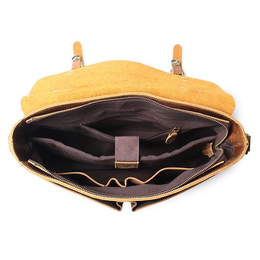 Men's Leather Messenger Bag - Fits 14" Laptop
