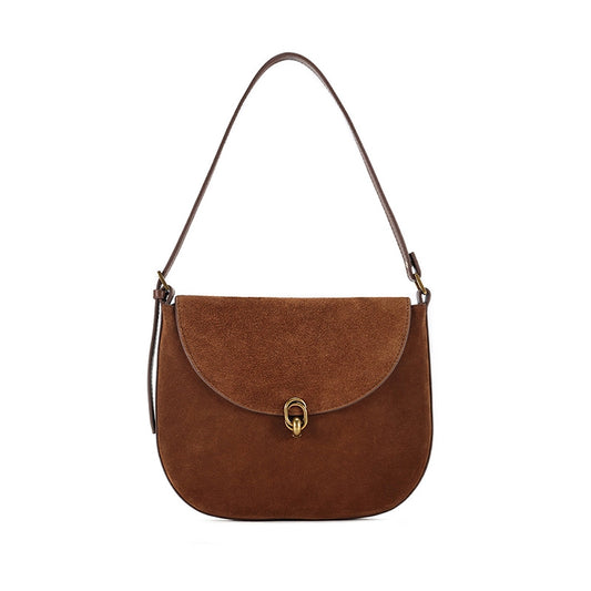 Suede Leather Convertible Shoulder Bag