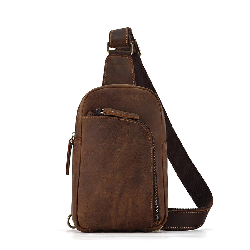 aston leather sling backpack Brown Crossbody Messenger Bag Your dream come true Paris moves fast. Leather gets