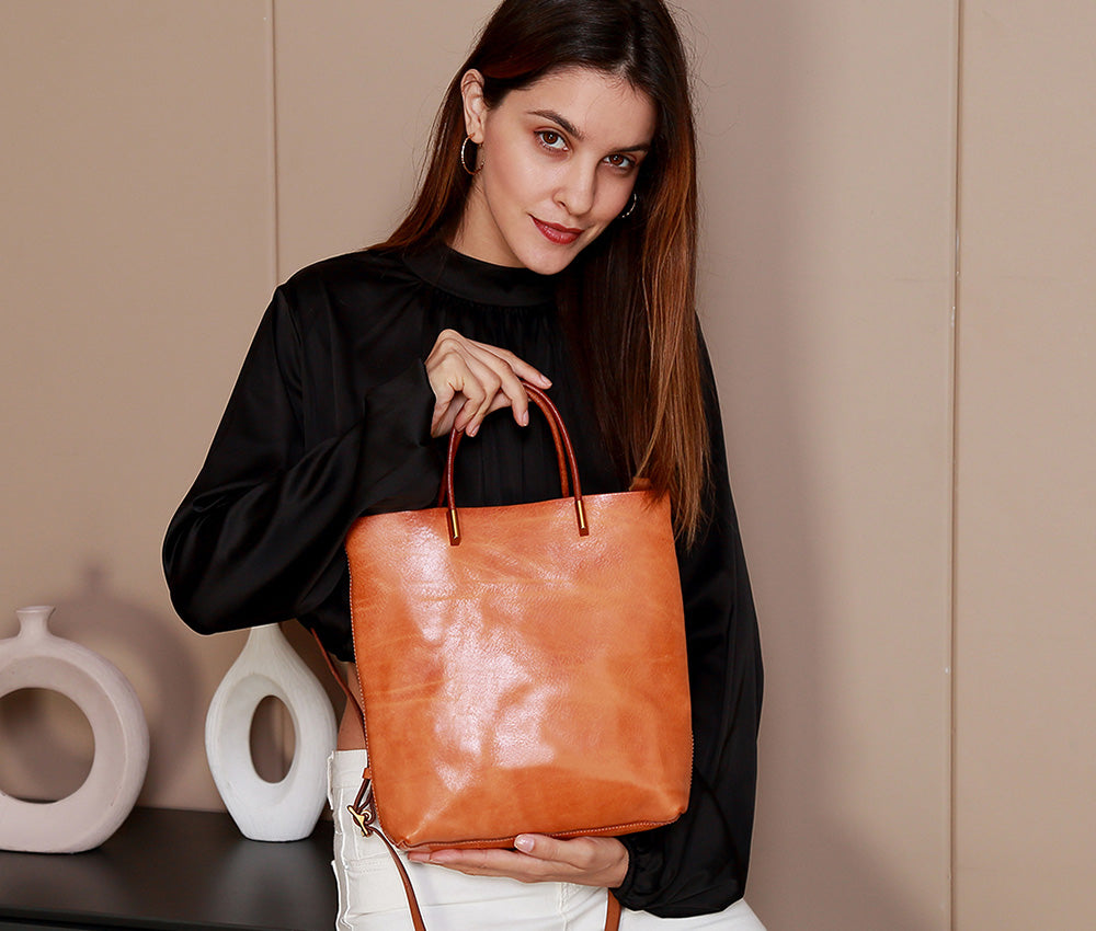 Leather crossbody sales tote bag