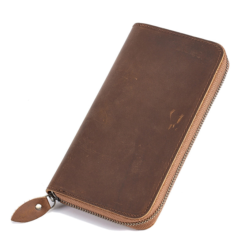 Men's Long Wallet Zip Around Leather RFID Wallet – Luke Case