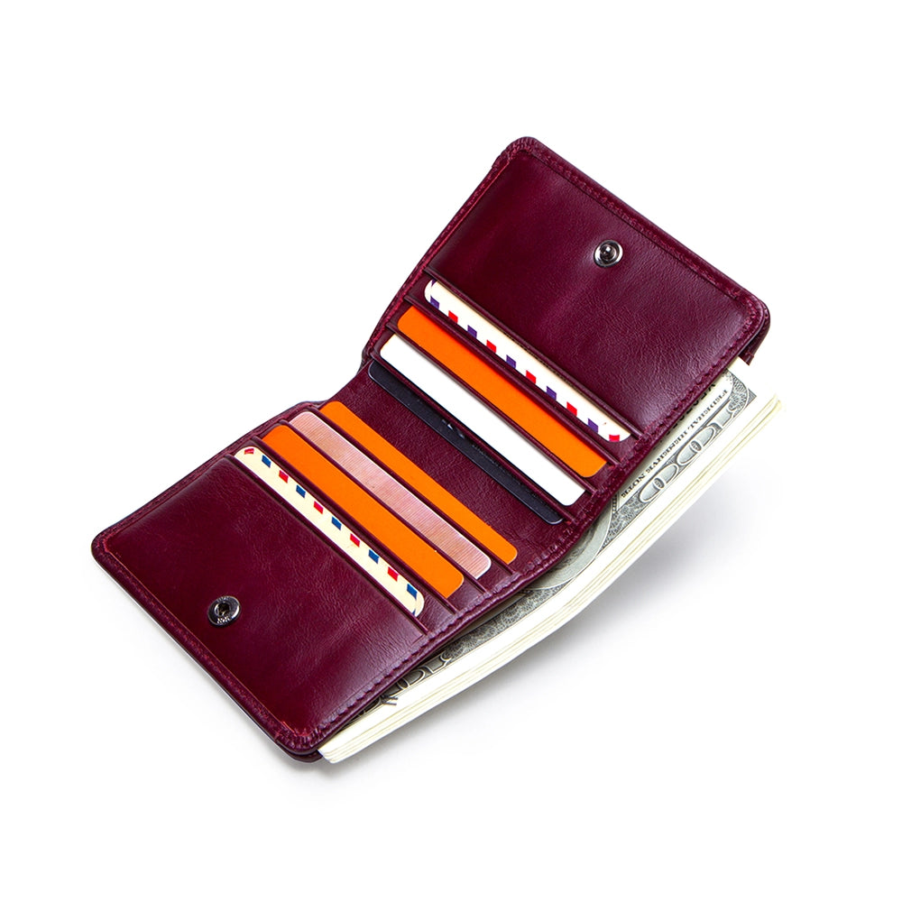 Women's Compact Leather Bifold Wallet