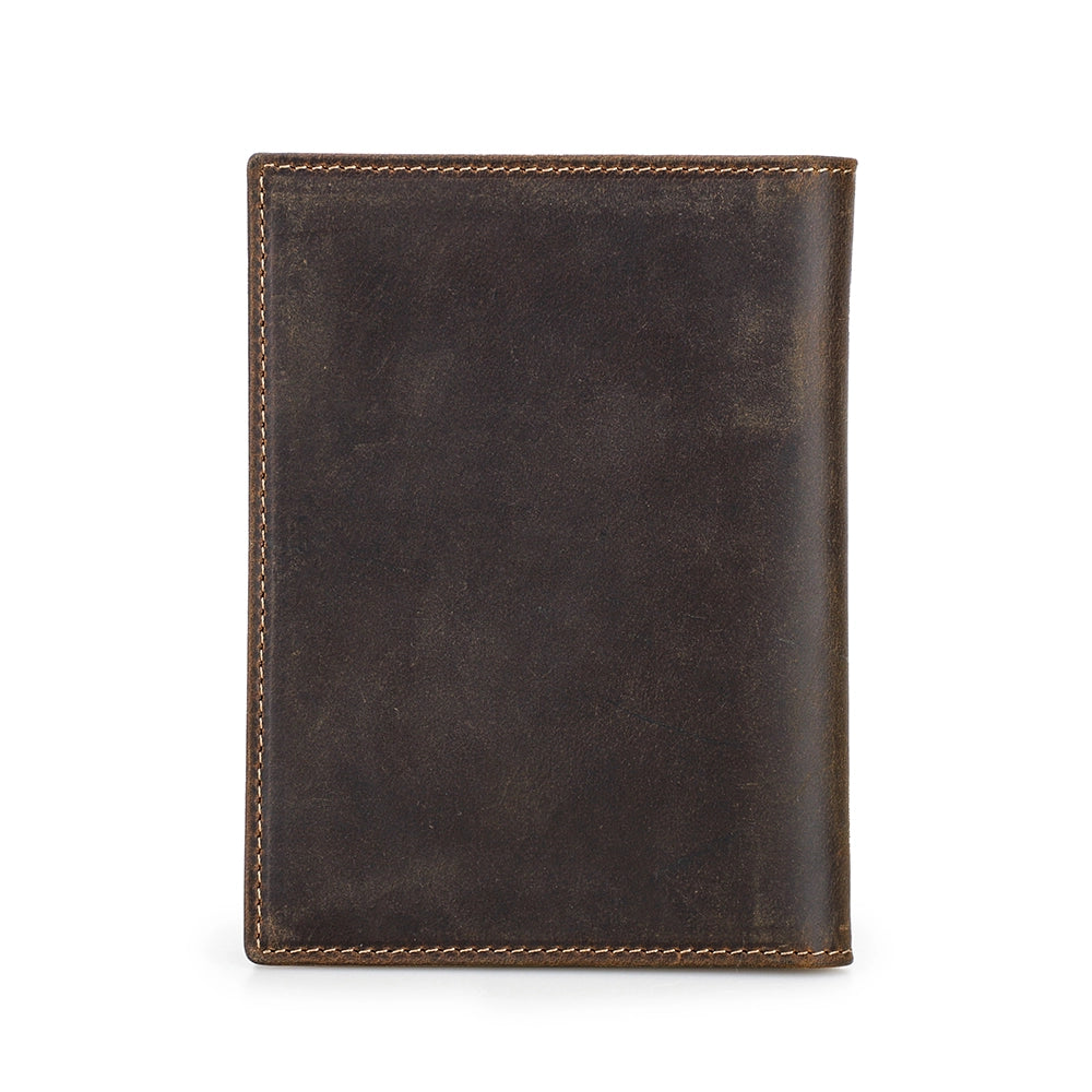 Vintage Leather AirTag Bifold Wallet with RFID Blocking