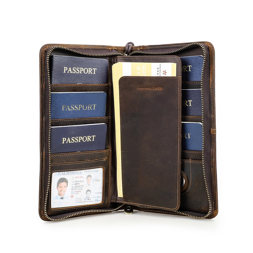 Voyager AirTag Leather Travel Wallet