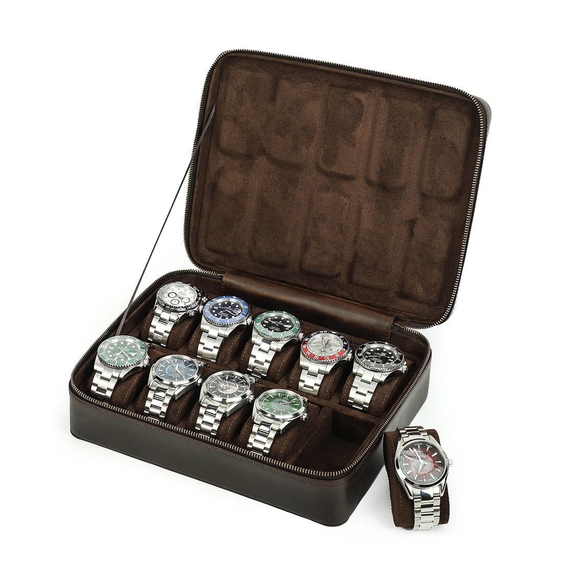 Leather Watch Box For 10 Watches - Free Monogram