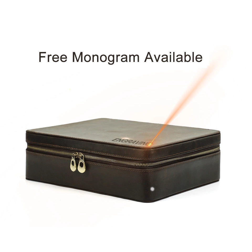 Leather Watch Box For 10 Watches - Free Monogram