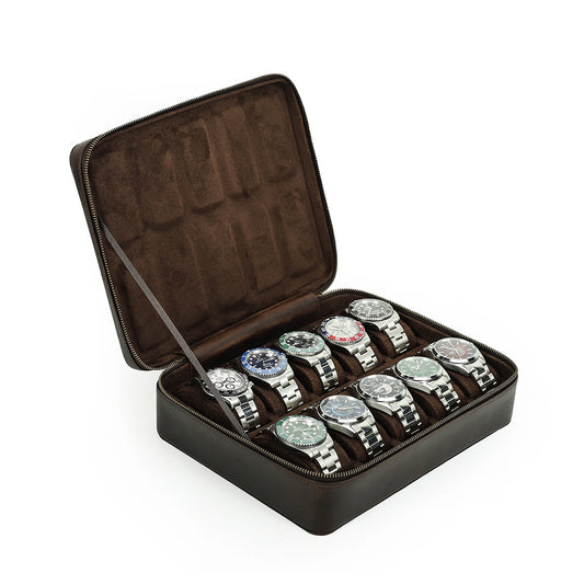 Leather Watch Box For 10 Watches - Free Monogram