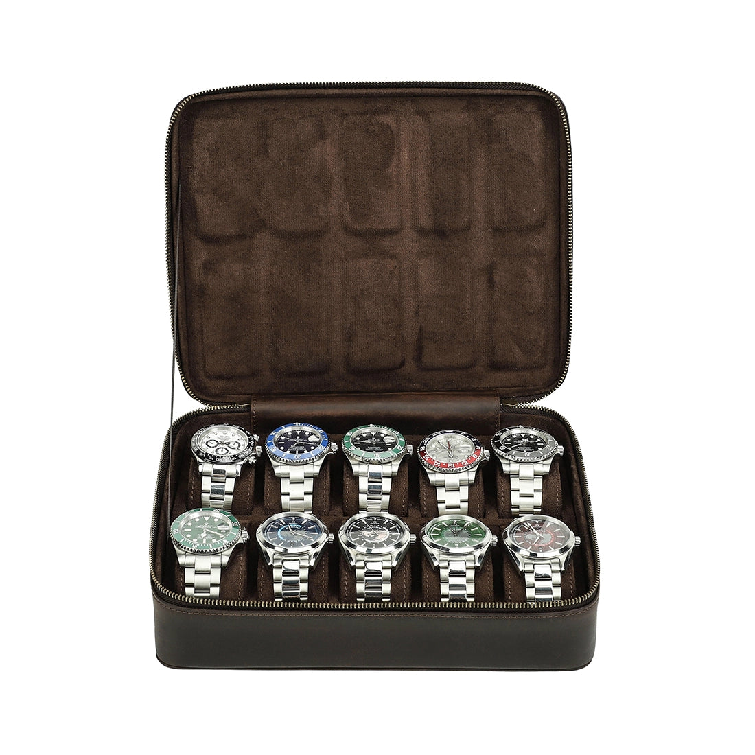 Leather Watch Box For 10 Watches - Free Monogram