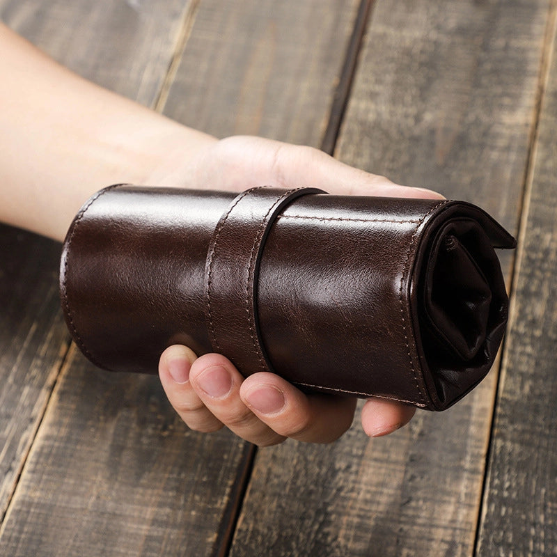 Leather Watch Roll For 6 Watches