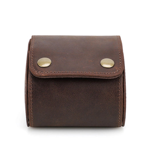 Leather Watch Travel Roll Case for 1 Watch