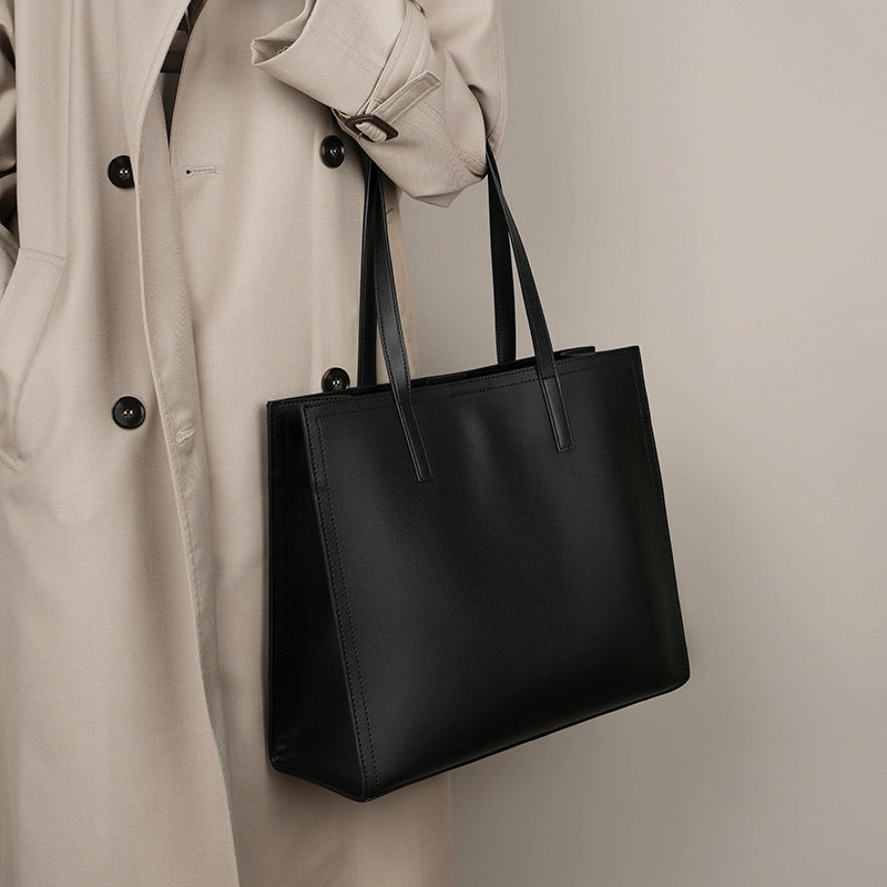 Classic Leather Work Tote Bag