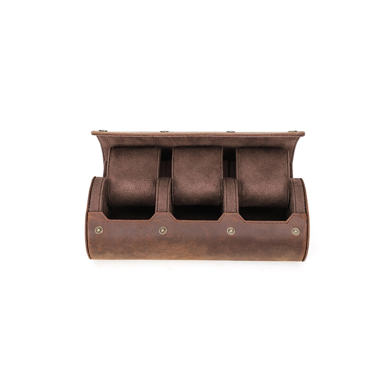 Leather Watch Travel Case For 3 Watches - Free Monogram