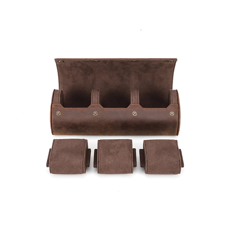 Leather Watch Travel Case For 3 Watches - Free Monogram