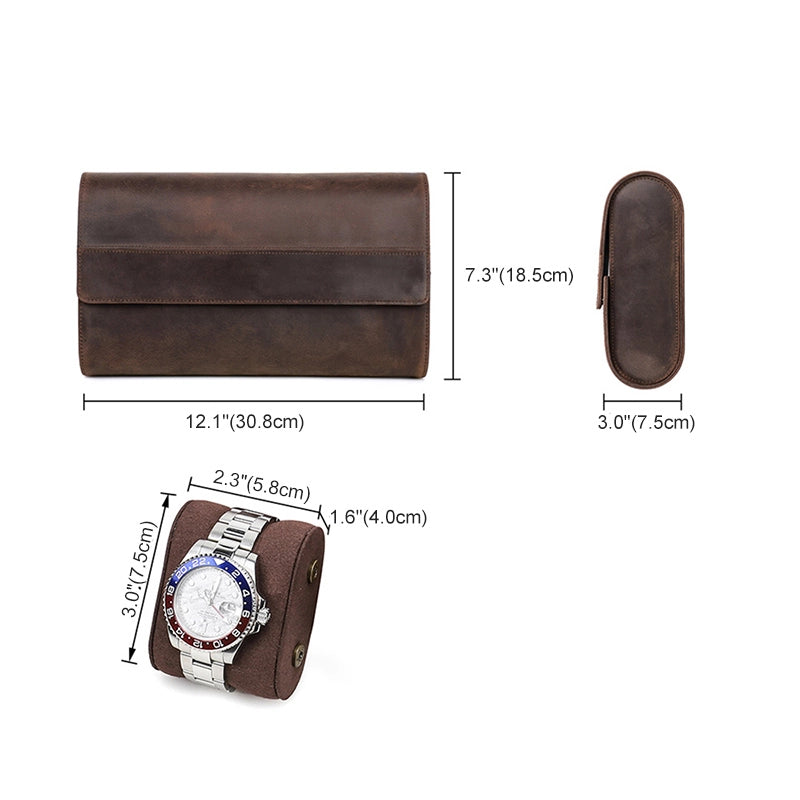 Leather Watch Case For 8 Watches - Free Monogram