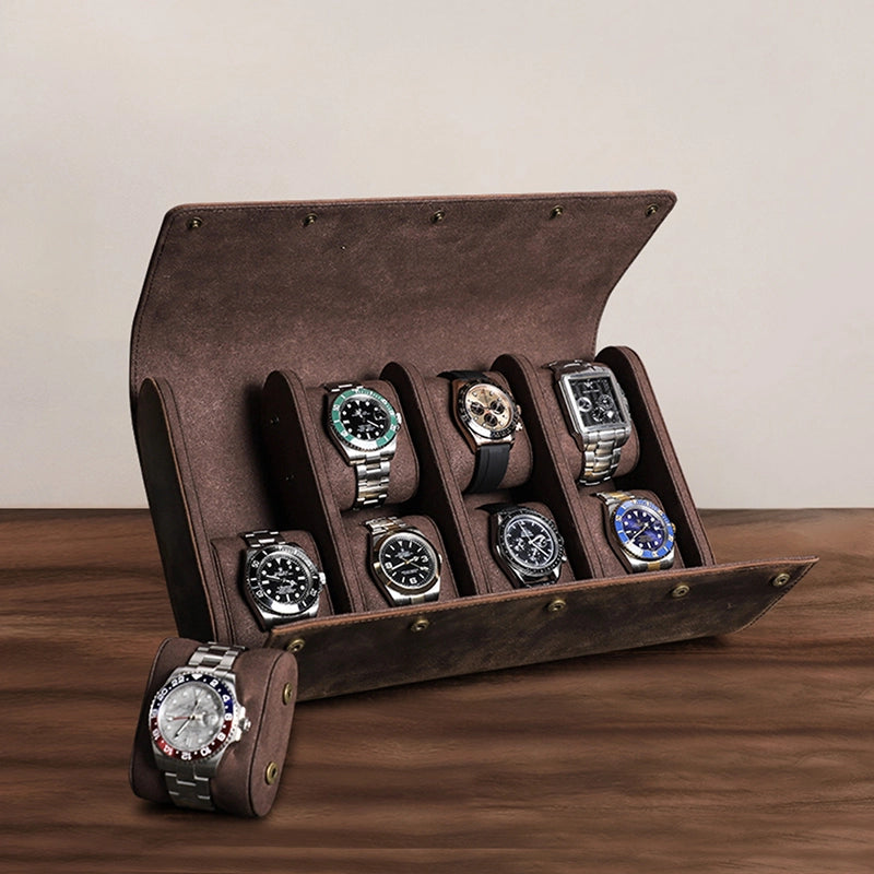 Leather Watch Case For 8 Watches - Free Monogram