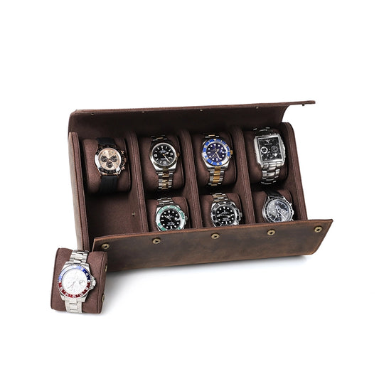 Leather Watch Case For 8 Watches - Free Monogram