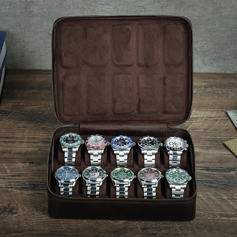 Leather Watch Box for 10 Watches