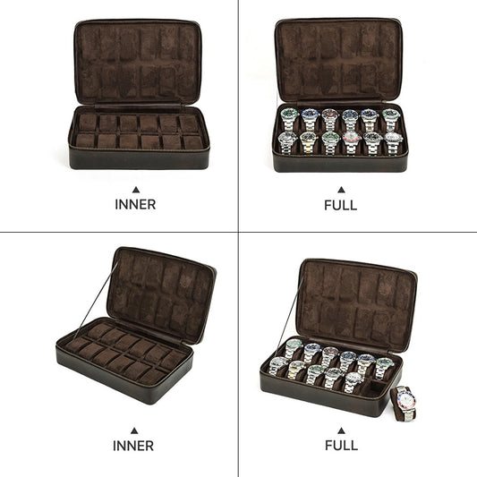 Leather Watch Box for 12 Watches - Free Monogram