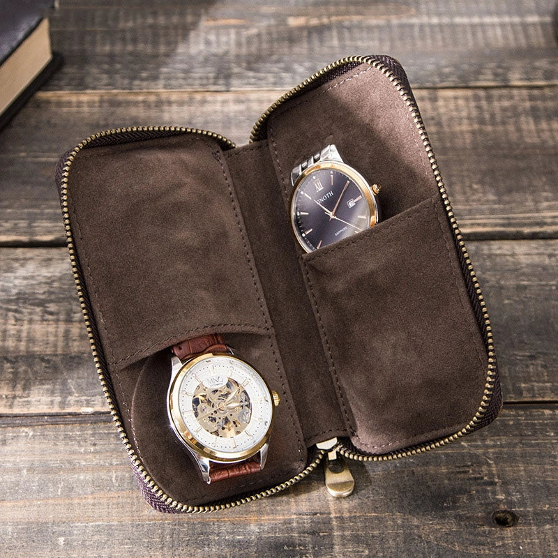 Leather Watch Case for 2 Watches