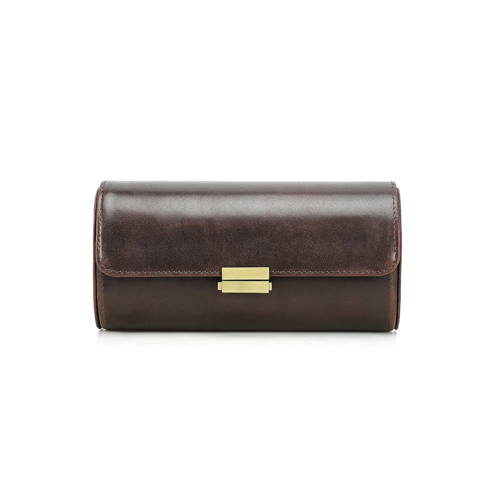 Leather Watch Case For 3 Watches - Free Monogram