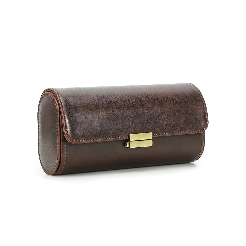 Leather Watch Case For 3 Watches - Free Monogram