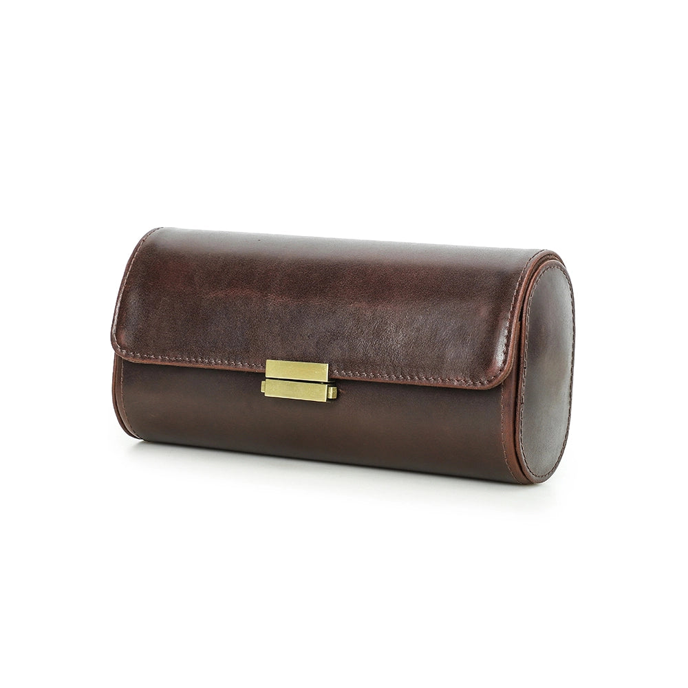 Leather Watch Case For 3 Watches - Free Monogram