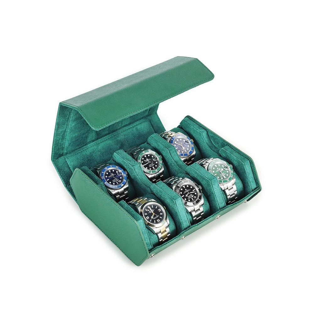 Saffiano Leather Watch Case For 6 Watches - Free Monogram